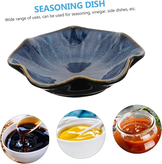 3pcs Japanese Style Ceramic Sauce Dishes Appetizer Plates Multi-use Seasoning Bowls for Dinner