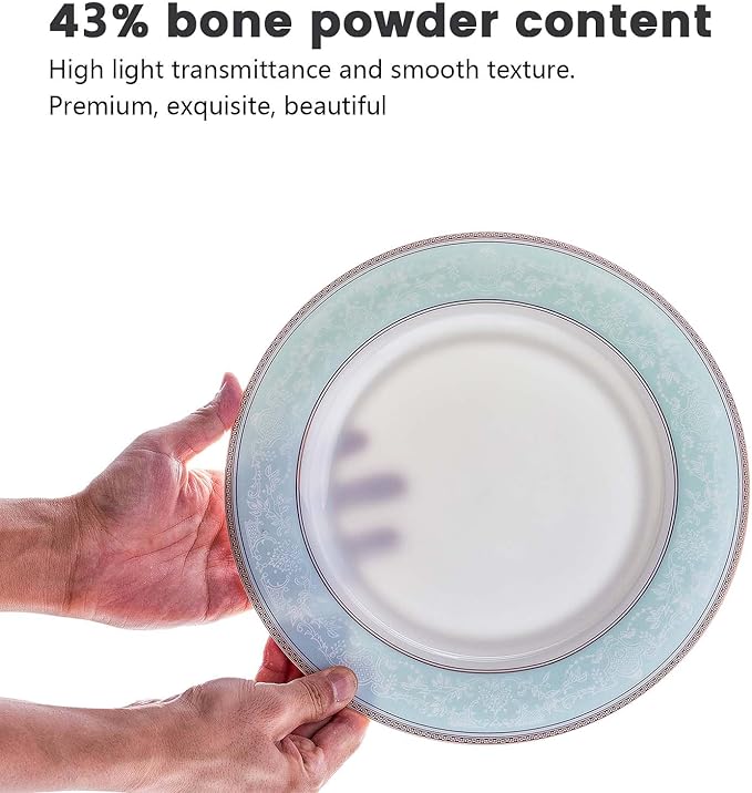 Fine Bone China Dinnerware Set,16 Pcs Classic Relief Pattern Gilt Edged High Grade Porcelain Tableware Sets For 4 People with Gift Box Packaging