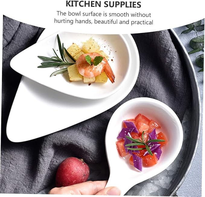 1pc Ceramic Sushi Bowl Porcelain Dipping Plate Seasonings Bowls Ceramic Sauce Cups Appetizer Plates Dip Bowls Fruit Bowl Dishes Seasoning Dish Tableware Ceramics White