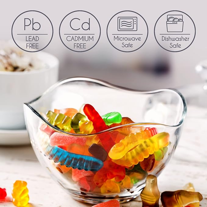 Volarium Glass Candy Jars for Candy Buffet with Lid, Cookie Jar, Apothecary Jar, Food Storage Container, 13 1/2 oz