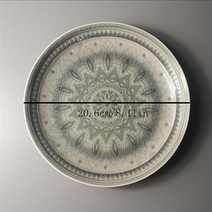 SONGCHAO Party Supplies Plate Ceramic Household Dishes Breakfast Lunch Dinner Afternoon Tea Steak Household Commercial Kitchen Fruit Tray Party Plates (Color : 003)