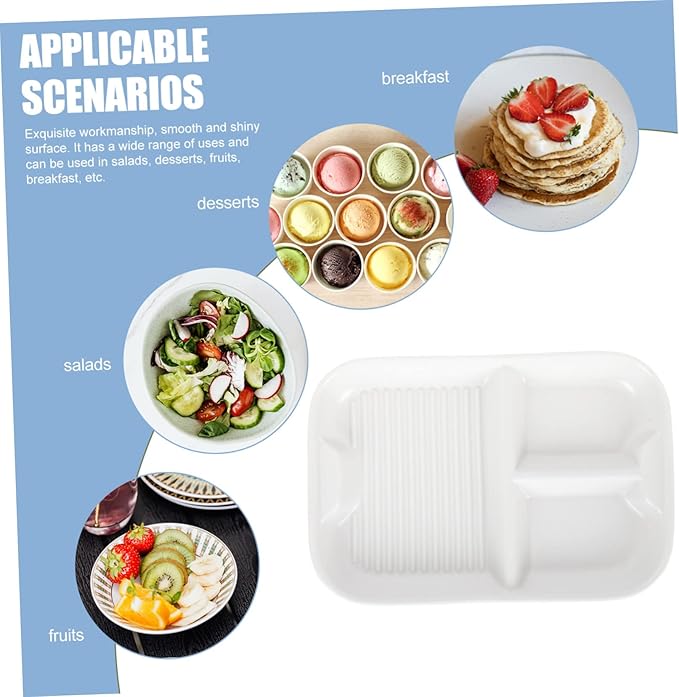 Ceramic Divided Plate and Compartment Snack Serving Tray for Appetizers Breakfast and Parties Easy to Clean Multi Functional Use Kitchens and Outdoors