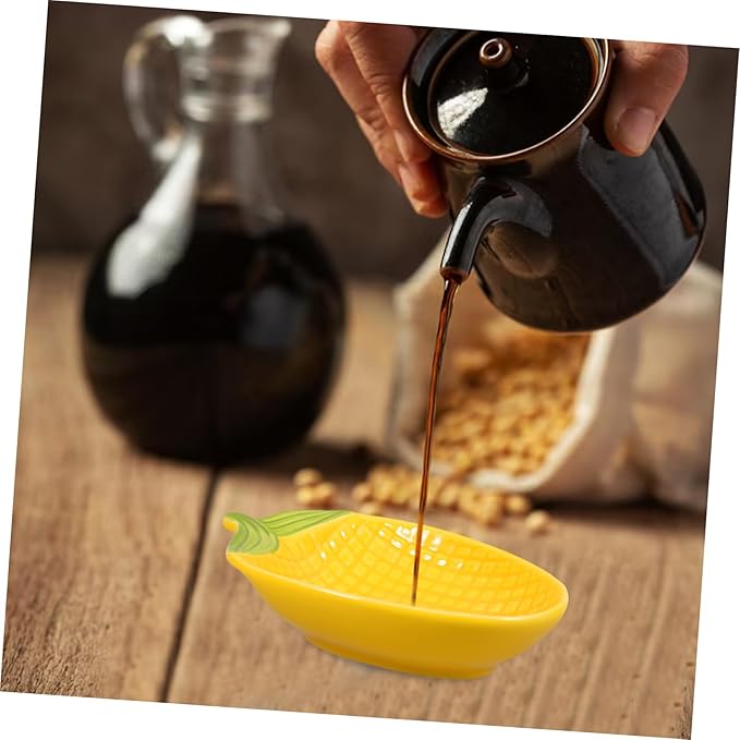 Ceramic Corn Dipping Dish for Sauces and Seasonings Creative Appetizer Plate for Family Gatherings Parties and Restaurants Unique Food Serving Plate