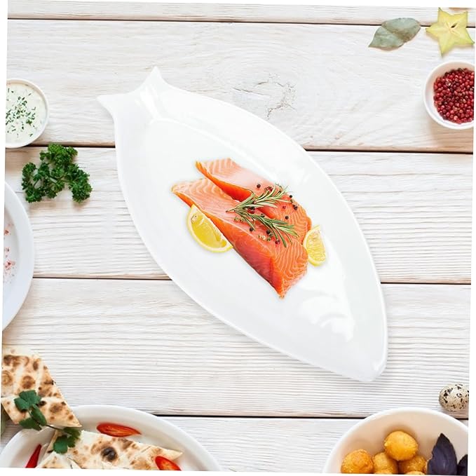 PRETYZOOM Fish Plate Home Decor Serving Dish Fish-shaped Tray for Appetizers Sushi Fruit