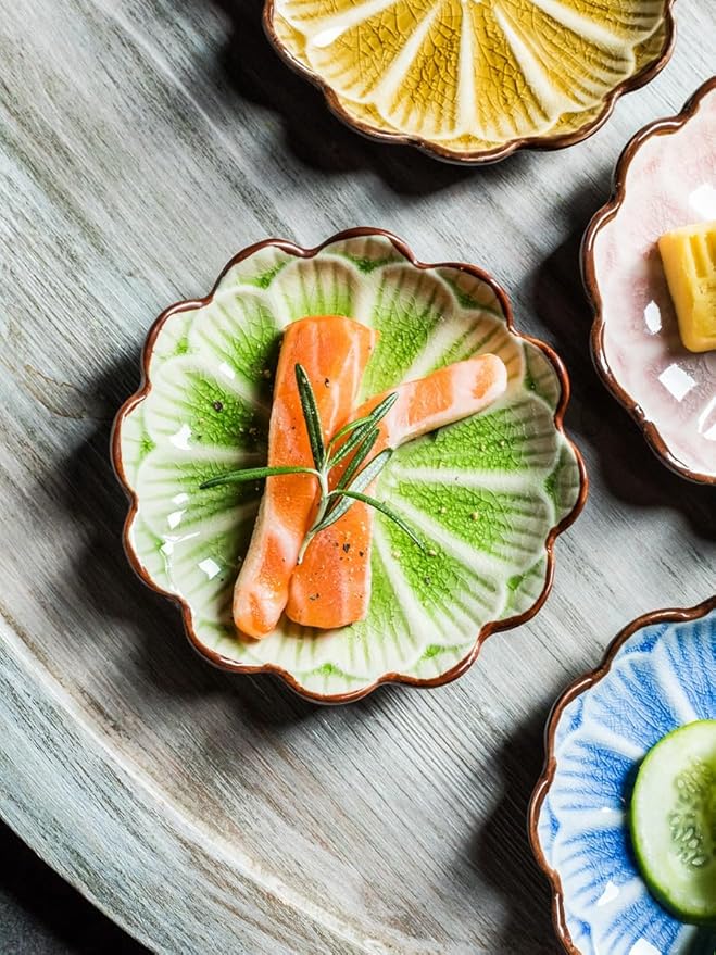 Dessert Plate Snack Snack Dish Ceramic Soy Sauce Vinegar Dipping Dish Suitable for Snacks Appetizers Home Parties Restaurants Plates (E)
