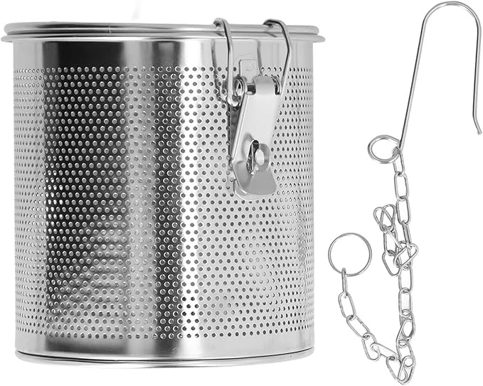 TOPINCN Stainless Steel Filter, Multipurpose High Temperature Easy Slag Filtering Stainless Steel Seasoning Bag Fine Mesh for for Home (1.3L)