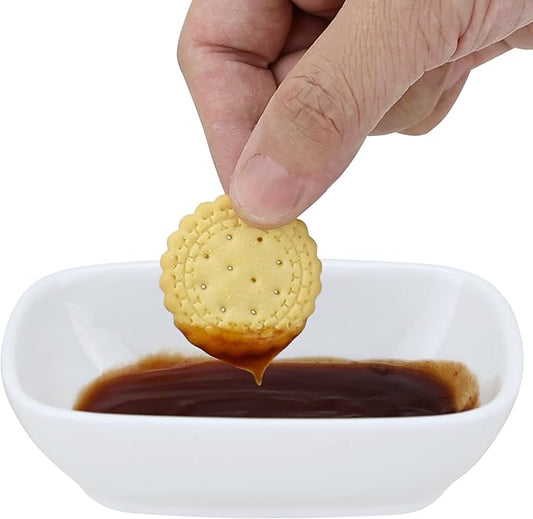 EIKS 2 Pack Ceramic Side Dishes Appetizer Plates for Serving Snacks Candy Dessert Sauce Seasoning Nuts