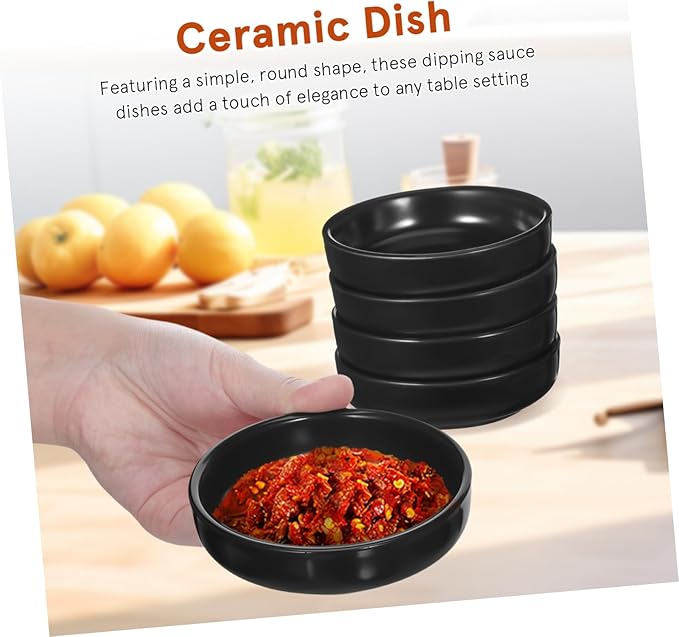 Garneck 6pcs Japanese Ceramic Dipping Dishes for Sauces Sushi and Snacks Versatile Appetizer Plates Dishwasher to Clean