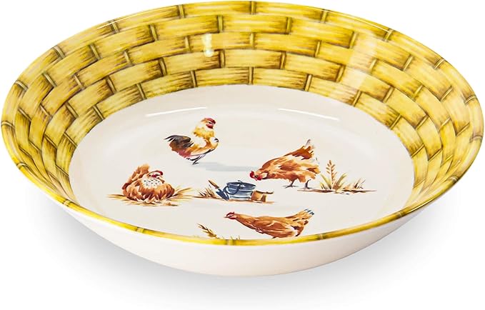Tudor 16-Piece Premium Quality Round Porcelain Dinnerware Set, Service for 4 - Country Farmyard, See 10 Designs INSIDE!