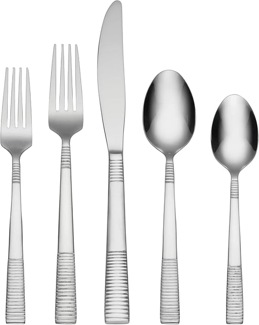 Oneida Paxton 42 Piece Everyday Flatware Set, Service for 8, 18/0 Stainless Steel, Silverware Set
