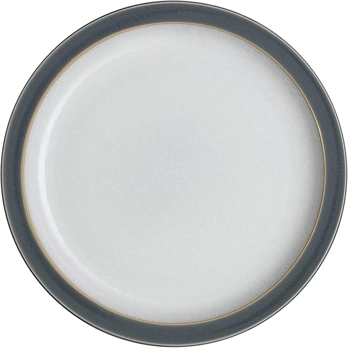 Denby - Elements Fossil Grey Dinner Set For 1-4 Piece Ceramic Tableware - Dishwasher Microwave Safe Crockery Single Place Setting - 1 x Dinner Plate, 1 x Small Plate, 1 x Cereal Bowl, 1 x Coffee Mug