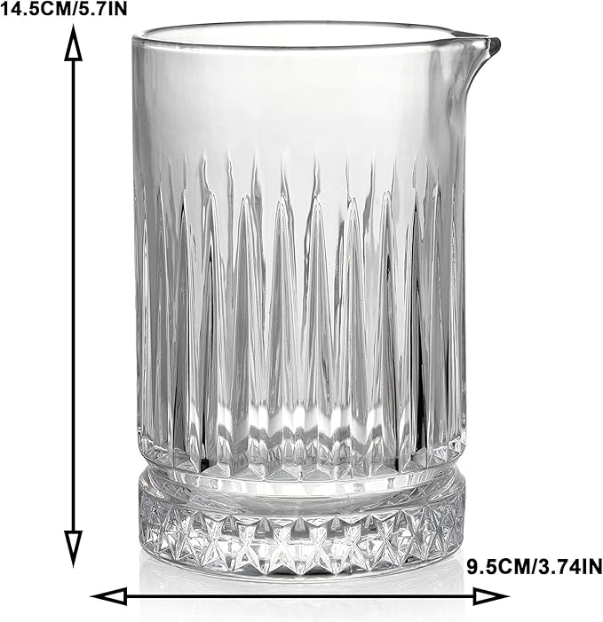 4-pack 21oz Cocktail Mixing Glass Pitcher Set Drinking Glasses Cups - Crystal Bar Bartender Kit for Martini, Manhattan, Water, Ice Coffee,Cold Beverage - Wedding Anniversary Birthday Gift for Home