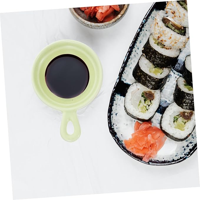 4pcs Creative Ceramic Plates Japanese Style Appetizer Dishes Ergonomic Handles for Snacks Sauces Stylish Home Restaurant Use Versatile Dessert Holders Matte