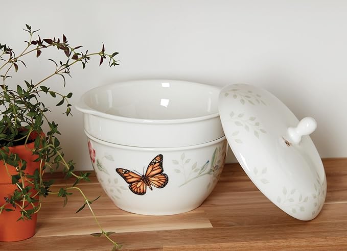 Lenox Butterfly Meadow 3-Piece Stackable Bowl Set, 3.05 LB, Multi