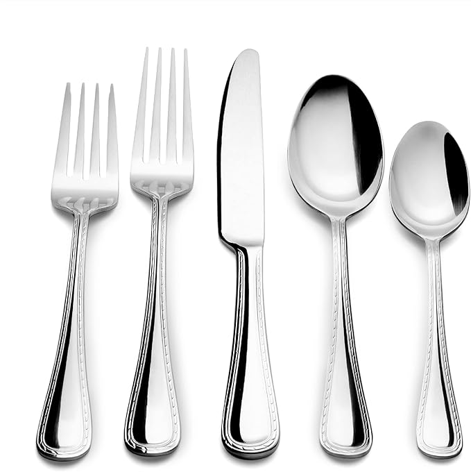 Seaport 43-piece Stainless Steel Silverware Set, Flatware Service for 8