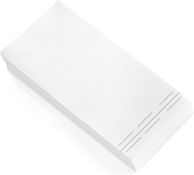50 Pack Linen Feel Guest Paper Hand Towels | Disposable Super Absorbent Airlaid Paper Towels For Bathroom, Party, Weddings, Or Events | 12 x 17 Inches 1/6 Folded Decorative Design