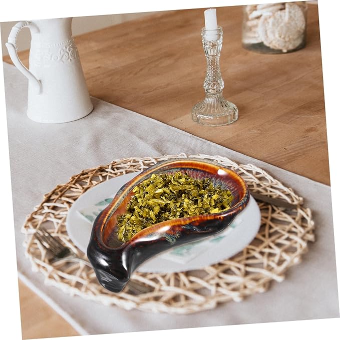 Alipis 1pc Ceramic Oyster Dish for Appetizers Elegant Small Serving Plate for Parties Versatile Dinnerware for Sushi Relish and Desserts Easy to Clean and Food-safe