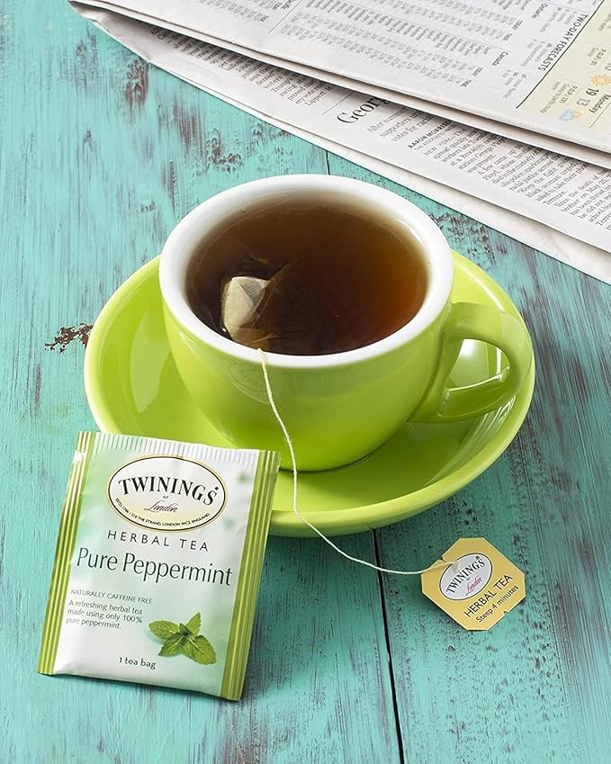 Twinings Pure Peppermint Herbal Tea Bags, 20 Count (Pack of 3)