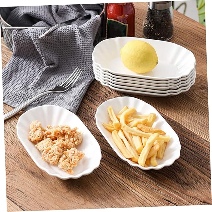 2pcs Ceramic Snack Plates Creative French Fries and Fruit Serving Dishes for Parties and Gatherings Safe for Family Use for Appetizers and Dips