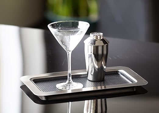 Service Ideas TR137RI Tray with Removable Insert, 11" Rectangular, Stainless Steel, Brushed