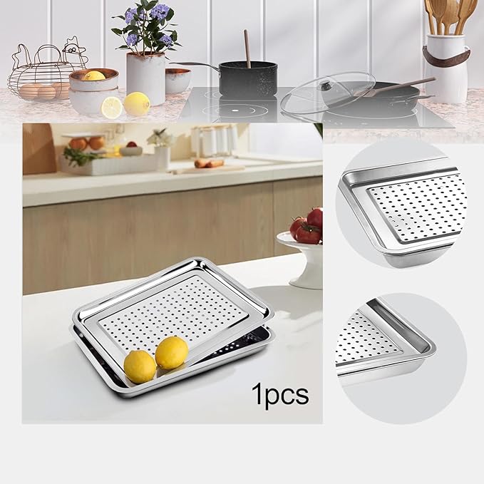 Kung Fu Tea Tray Gungfu Tea Table Serving Tray Draining Water Space Saving Metal Organizer Multipurpose for Home Kitchen, 36cmx27cm