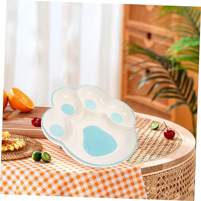 Multi-grid Boy Girl Food Plate Decorative Ceramic Plate Breakfast Divided Sections