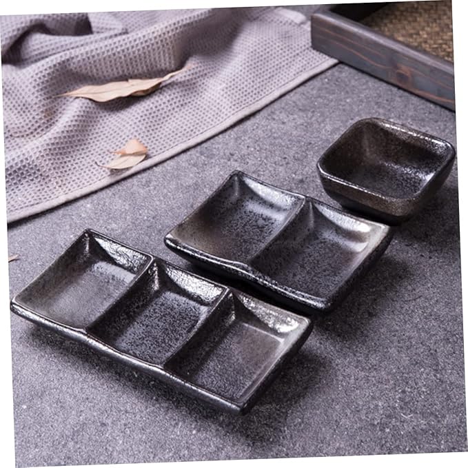 2pcs Versatile Ceramic Sauce Bowl Snack Plate Dessert Plate Seasoning Dish Appetizer Dipping Bowl