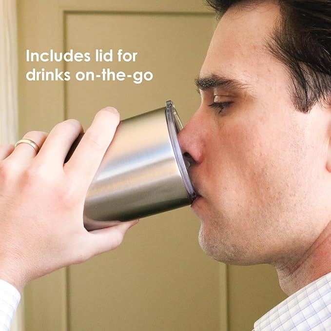 Koolhaus Cocktail Shaker - Ethan + Ashe - Vacuum Insulated Cocktail Shaker and Cocktail Strainer - Double-Wall - Travel Lid Included - Essential Bar Tools - 20oz Total Volume - Stainless Steel