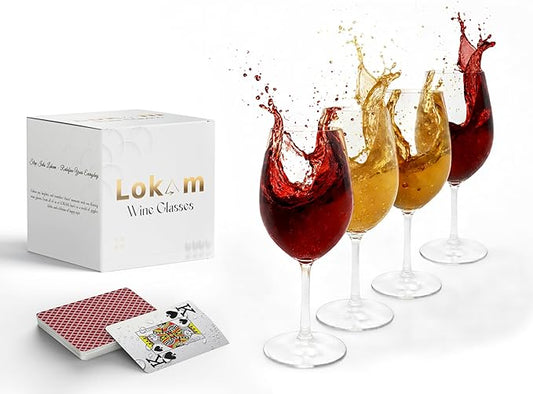 Unbreakable Stemmed Wine Glasses, 20 oz Large (Set of 4) – Shatterproof Tritan Plastic Goblets, BPA-Free & Dishwasher Safe, Elegant Wine Glasses for Indoor & Outdoor Use