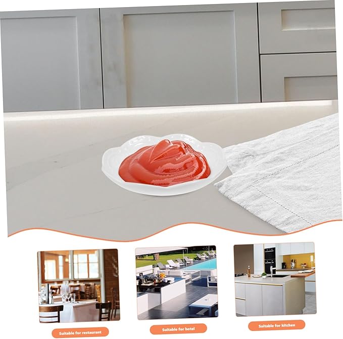 2pcs Ceramic Condiment Dish White Decorative Dipping Plates for Sauces Snacks and Appetizers Sturdy Stain-resistant Design for Home Kitchen and Events