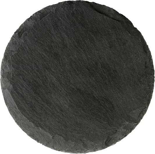 Restaurantware Round Slate Platter 10 Count 3.9 x 3.9 Inch Scratch-Resistant Slate Cheese Board Modern Serving Tray Black Rustic Design for Charcuterie and Appetizers
