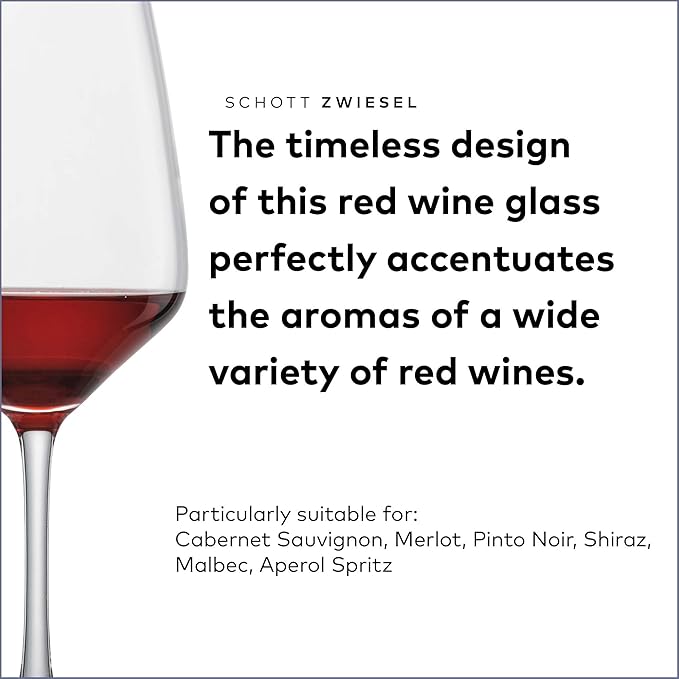 SCHOTT ZWIESEL Tulip Red Wine Glass (Set of 4), Wine Glasses for Red Wine, Dishwasher-Safe Tritan Crystal Glasses, Made in Germany (17 Ounce)