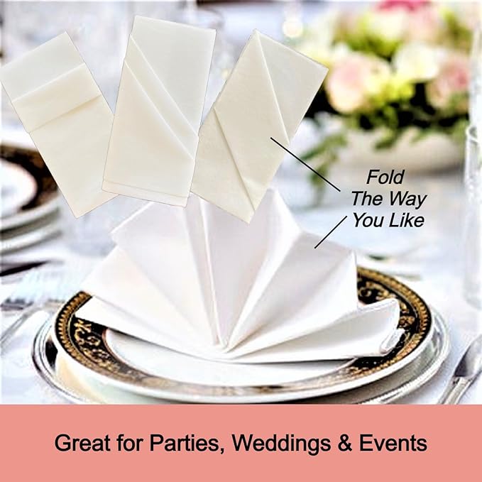 Linen Feel Disposable Guest Hand Towels for Bathroom | Luxury Single Use Cloth Like Dinner Napkins for Dining, Parties & Weddings | Dual Purpose, Soft, Absorbent & Lint-Free | 200 Ct - Made in USA