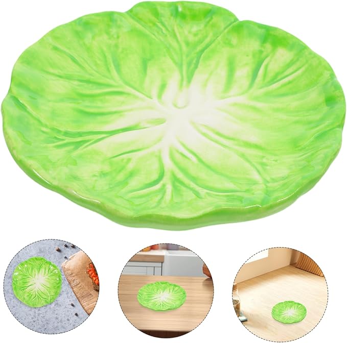 Custom Cabbage Plate Green Dish Set Stylish Ceramic Serving Platter for Home