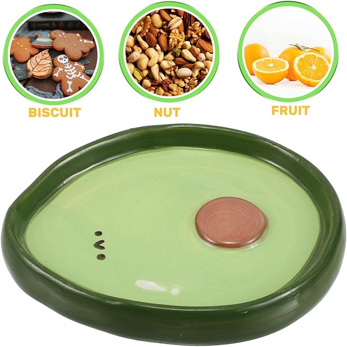 Mikinona Ceramic Appetizer Plate 4-inch Avocado Pattern Decorative Dessert Dish Small Fruit Serving Plate for Home Kitchen Party Use