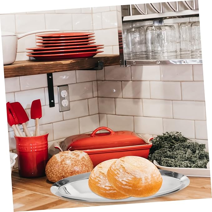 Stainless Steel Snack Tray Thicken Storage Dish for Snacks Appetizers and Towels Japanese Style Oval Plate for Home Restaurant Hotel Use