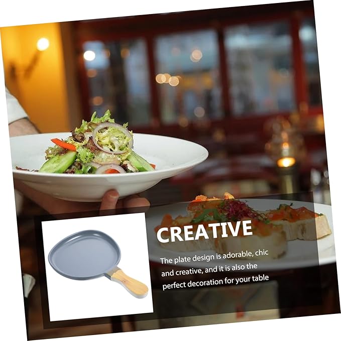 Mobestech Retro Japanese Style Plate Handle Nordic Vintage Serving Dish Ceramic Food Tray for Appetizers Microwaveable Dining Plate for Restaurant and Home