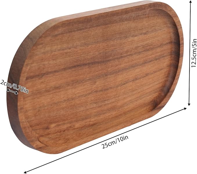 12 Pcs Wood Serving Trays, 10 Inch Oval Charcuterie Boards Set - Acacia Wood Cheese Boards Platters for Snacks, Fruit, Dessert, Appetizer, Rustic Kitchen & Party Serving Dishes (Wood Color)