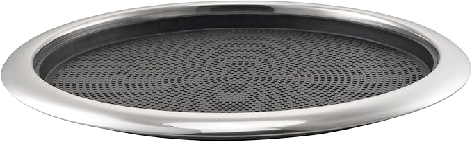 Service Ideas TR1614RIPS Tray with Removable Insert, 14" Round, Stainless Steel, Polished