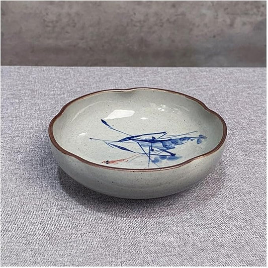 FAREWELL Dipping Bowls Hand Drawn Dipping Dishes Japanese Style Ceramic Seasoning Plate Vinegar Kitchen Dipping Bowl Appetizer Sushi Serving Plate Appetizer Bowls (Color : F)