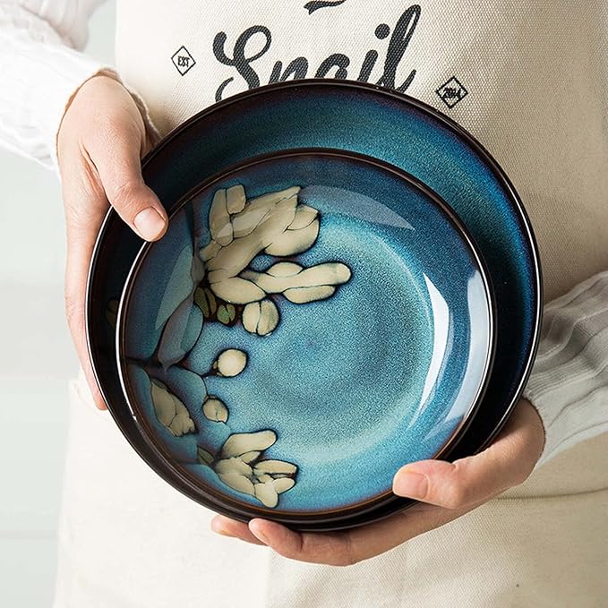 28 Piece Dinner Set Plate and Bowl Set for 6 People Vintage Tableware Service Sets Ceramic Dinner Set for Home Gift