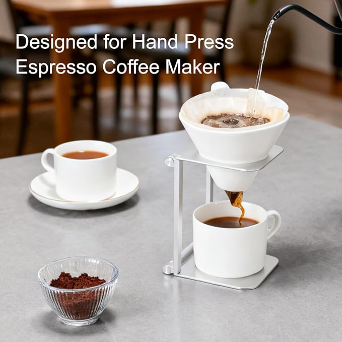 Pour over Dripper Stand,Portable & Foldable Espresso Machine Stand,Office coffee stand with base,Suitable for office,home,camping