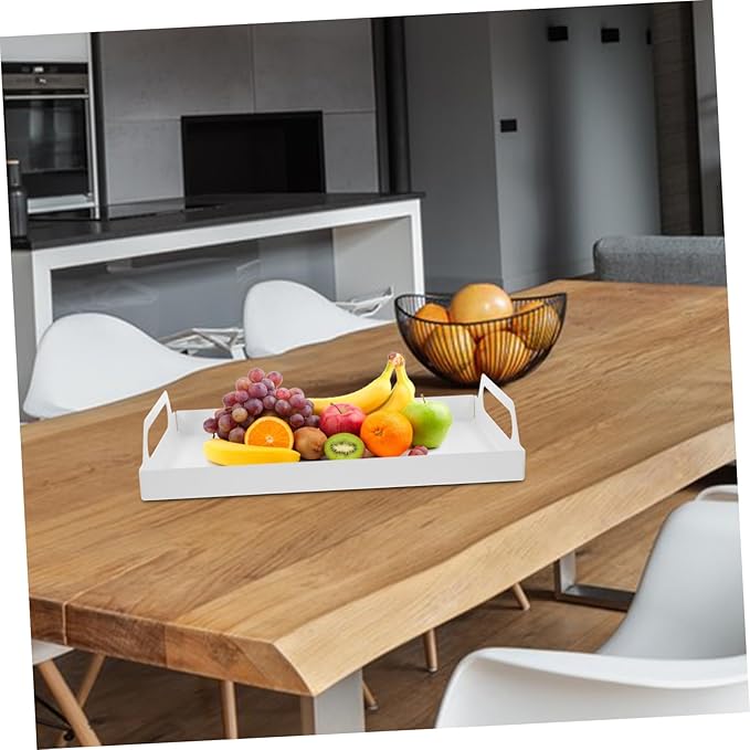 GLEAVI Nordic Stainless Steel Rectangular Serving Tray Food Plate for Fruits and Desserts Sturdy and Easy to Clean for Parties and Entertaining
