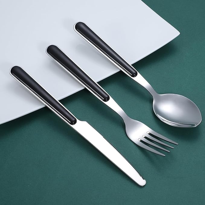 36-Piece Silverware,Service for 12，430 Stainless Steel Cutlery Western，Value for Money ，Ergonomic，Durable，Everyday Household，Serving Set, Mirror Finish, Gift Box