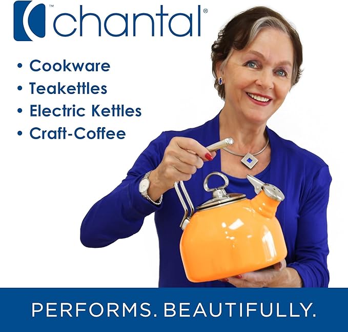 Chantal "Lotus" ceramic pour over coffee dripper, 8 Ounces, Blue Cove