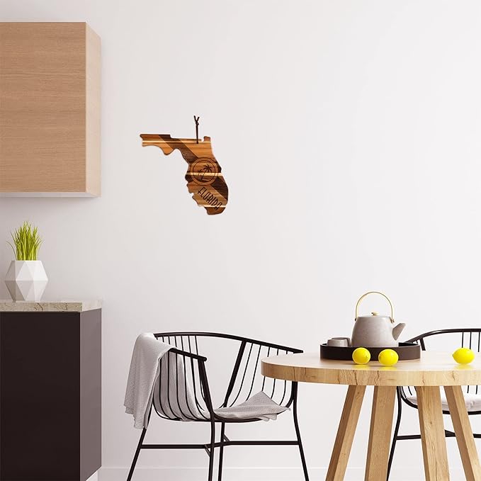 Totally Bamboo Rock & Branch Origins Series Florida State Shaped Cutting Board and Charcuterie Serving Tray, Includes Hang Tie for Wall Display