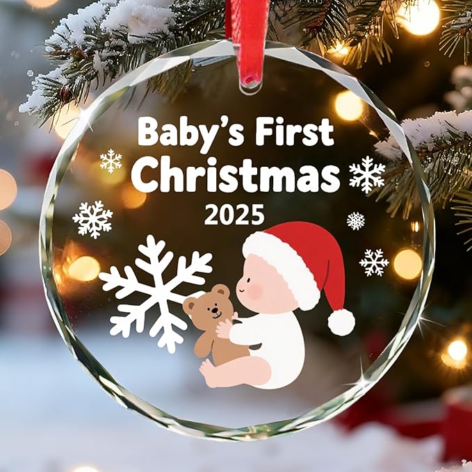 Babys First Christmas Ornament 2025 Baby Boy Girl Gifts Newborn Gifts Christmas Decorations My First Christmas Tree Ornaments Decorations Personalized Christmas Ornaments Stocking Stuffers