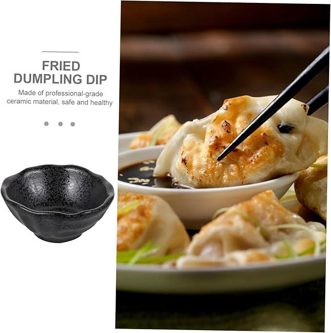PRETYZOOM Unique Japanese Style Irregular Ceramic Plate Appetizer Serving Dish for Sauces and Seasonings Food-Grade Dishwasher Safe for Restaurants and Home Use