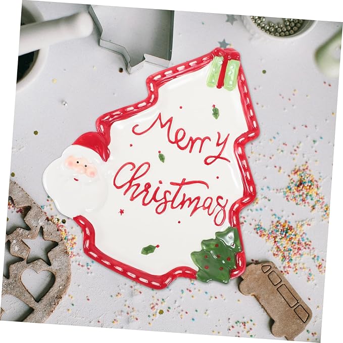 Christmas Tree Ceramic Plate Versatile Dipping Dish for Condiments Fruits Nuts Unique Holiday Serving Platter for Festive Table Settings