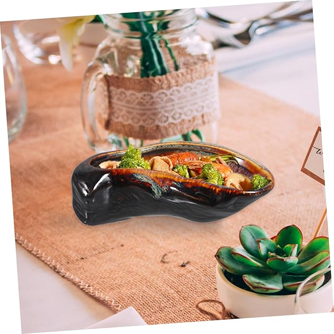 Alipis 1pc Ceramic Oyster Dish for Appetizers Elegant Small Serving Plate for Parties Versatile Dinnerware for Sushi Relish and Desserts Easy to Clean and Food-safe